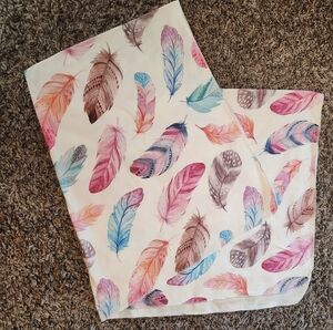 Swaddling Blanket For Baby Colorful Feather Print Lightweight Stretchy